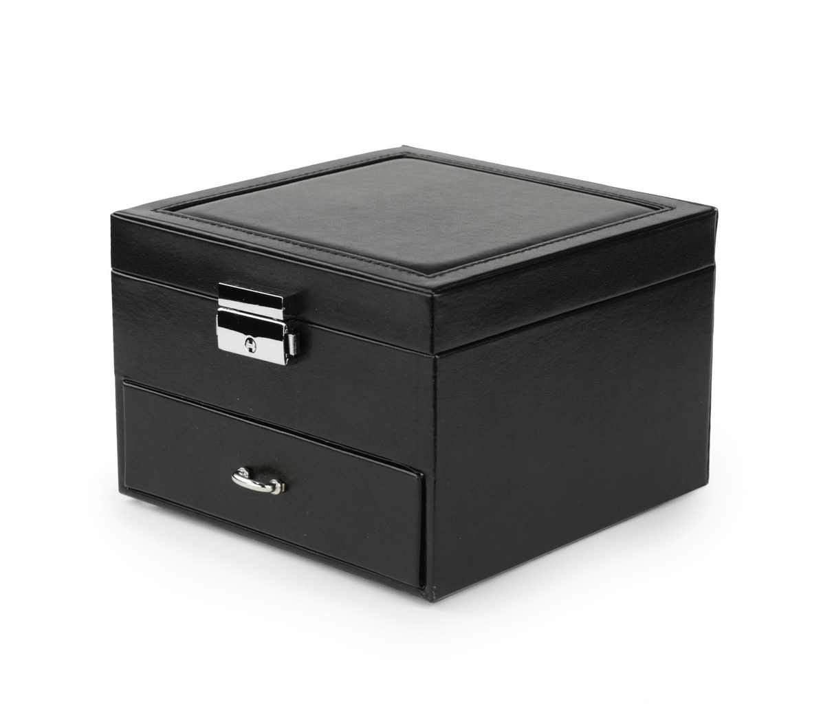 Cutie pentru Bijuterii și Organizator Elegant cu Oglindă, Negru - Bijuterii TV
