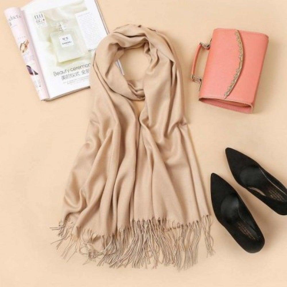 Eșarfă la Modă cu Efect de Cașmir, Crem - Bijuterii TV