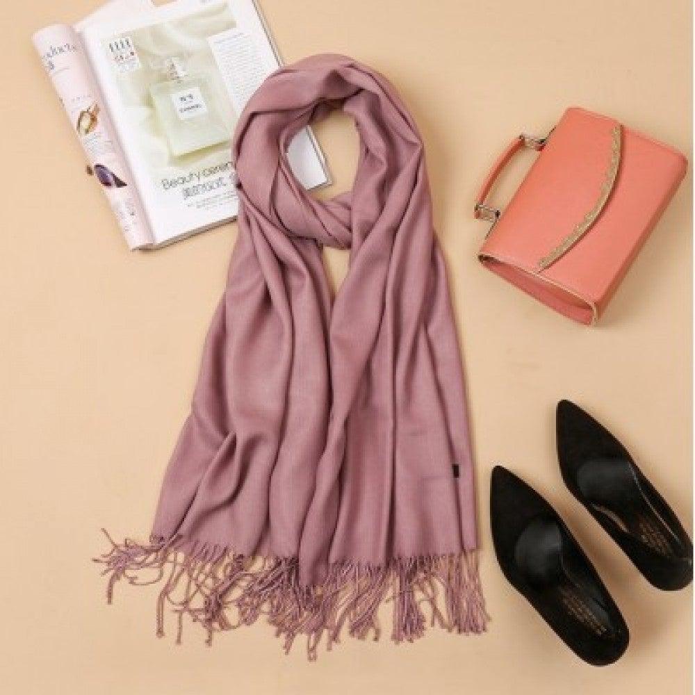 Eșarfă la Modă cu Efect de Cașmir, Roz Pal - Bijuterii TV
