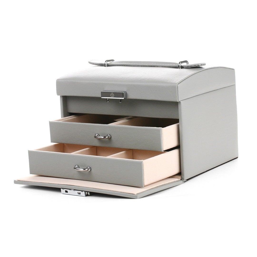 Cutie Pentru Bijuterii Portabilă Elegantă cu Interior de Piele Întoarsă, Bej - Bijuterii TV