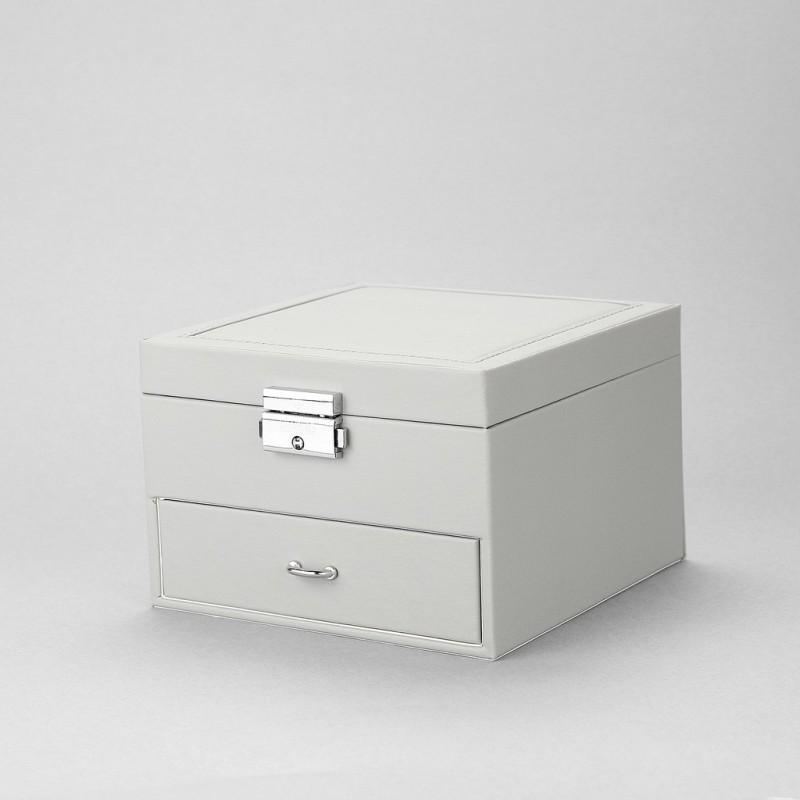 Cutie pentru Bijuterii și Organizator Elegant cu Oglindă, Argintiu - Bijuterii TV