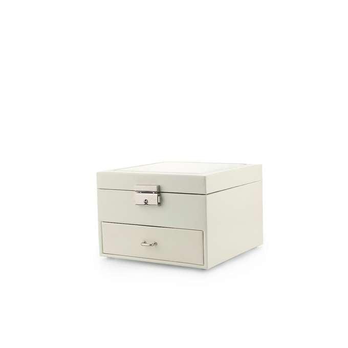 Cutie pentru Bijuterii și Organizator Elegant cu Oglindă, Alb - Bijuterii TV