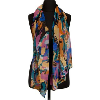 Eșarfă 100% viscoză, Dimensiune: 150 cm x 50 cm, Se spală la mașină la 30 grade, Culoare: MULTICOLOR