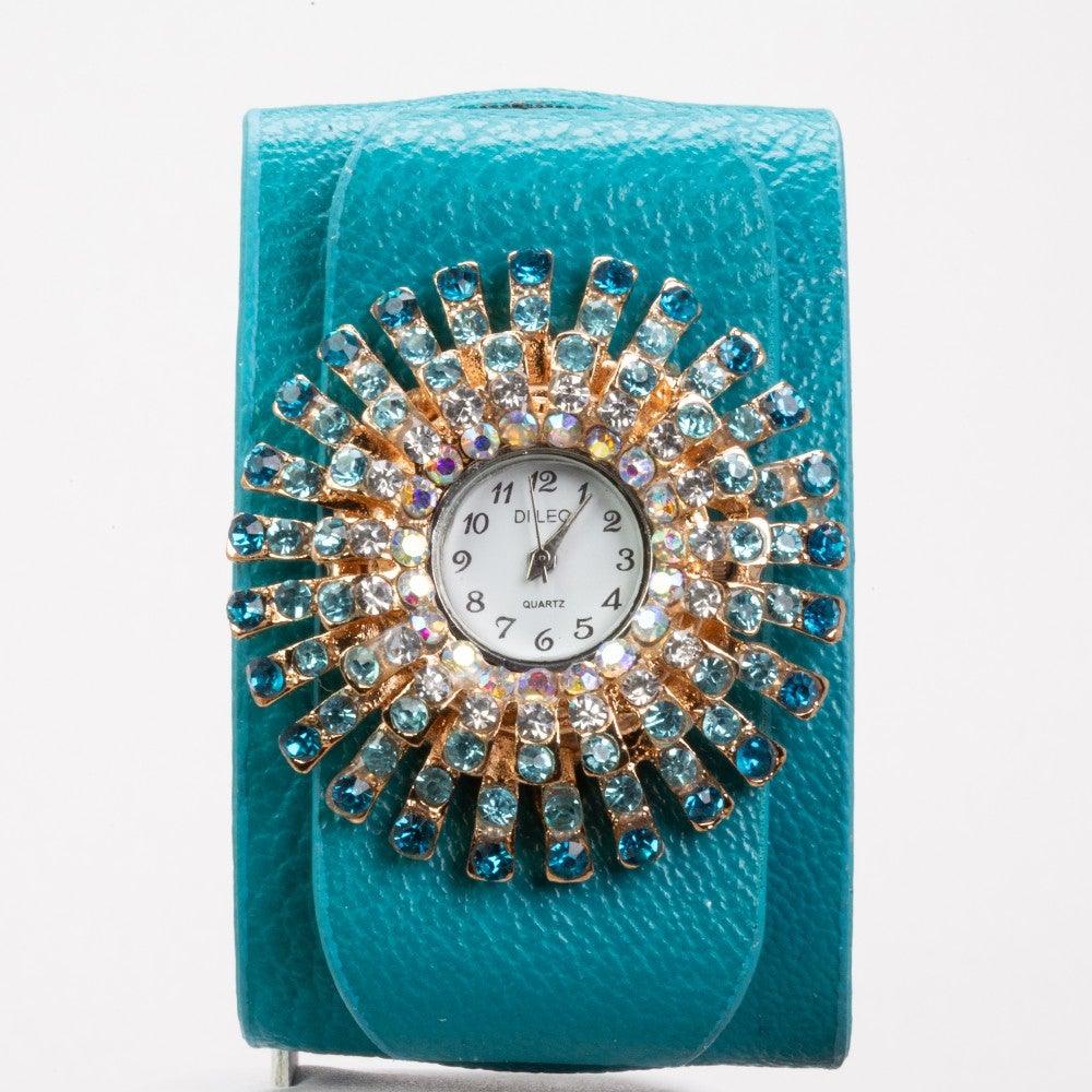 Ceas de Damă DiLeo Luna din Aliaj, Analogic, TURCOAZ - Bijuterii TV