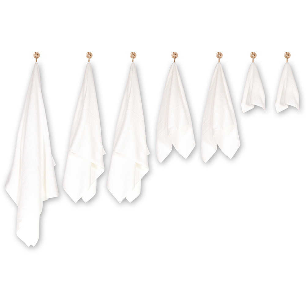 3+3+1 Set cadou Mare de Prosoape de Baie din 100% Micro Bumbac, 500 GSM, Albe