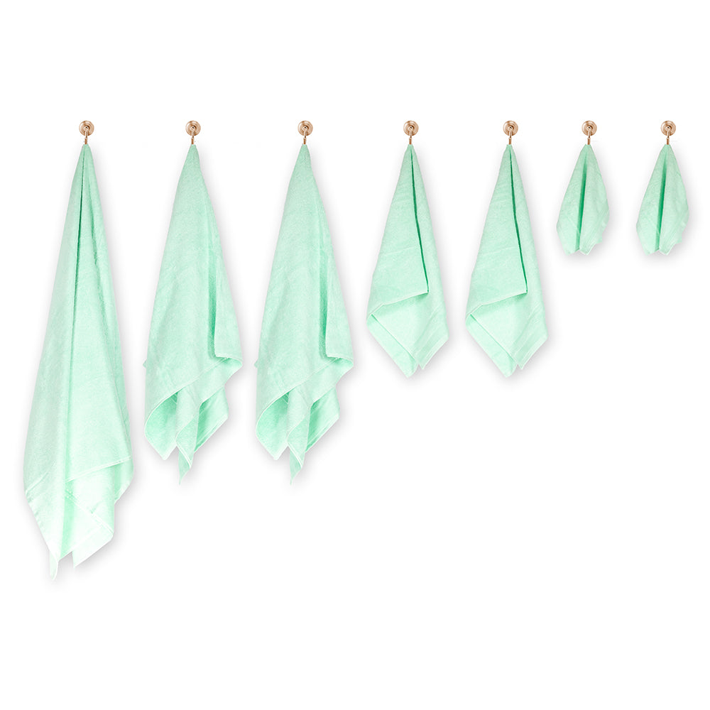 3+3+1 Set Cadou Mare de Prosoape de Baie din 100% Micro Bumbac, 500 GSM, Verde Mentă