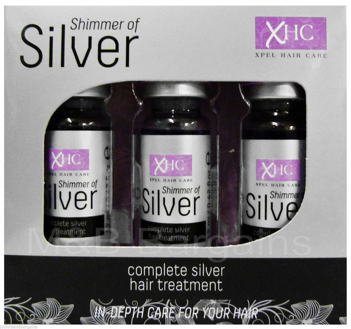 Ser de păr cu Keratină și sclipici argintiu - 3 x 12 ml