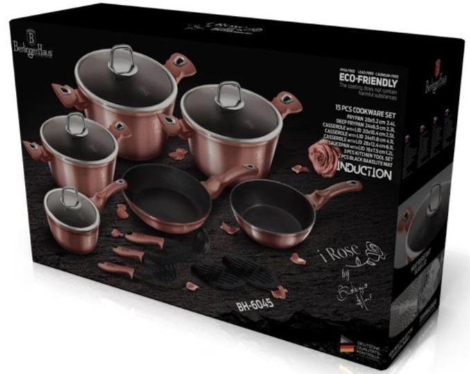 Set de 15 Piese Berlinger Haus cu Acoperire din Titan, Ediția Rose Gold