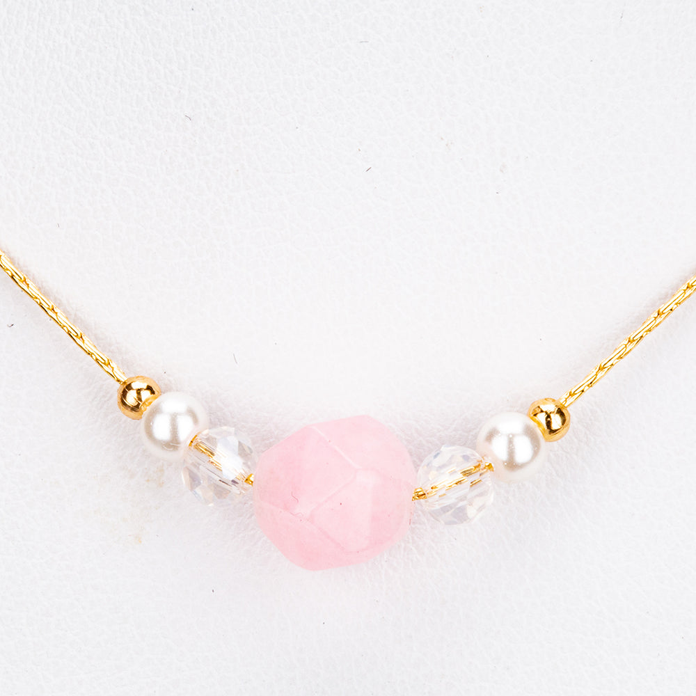 Set din Aliaj Placat cu Aur cu Turmalină ( Colier+Cercei+Brățară )