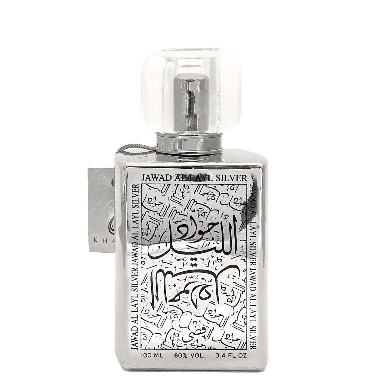 100 ml Eau de Perfume Jawad Al Layl Silver cu Arome Fructate și Mosc pentru Bărbați și Femei - Bijuterii TV