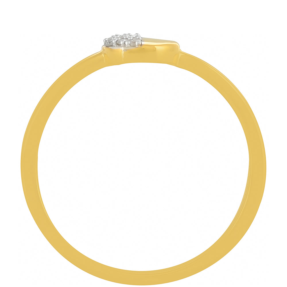 Inel din Argint 925 Placat cu Aur ( 1.4 grame ) cu Diamant Alb 0.07 Carate