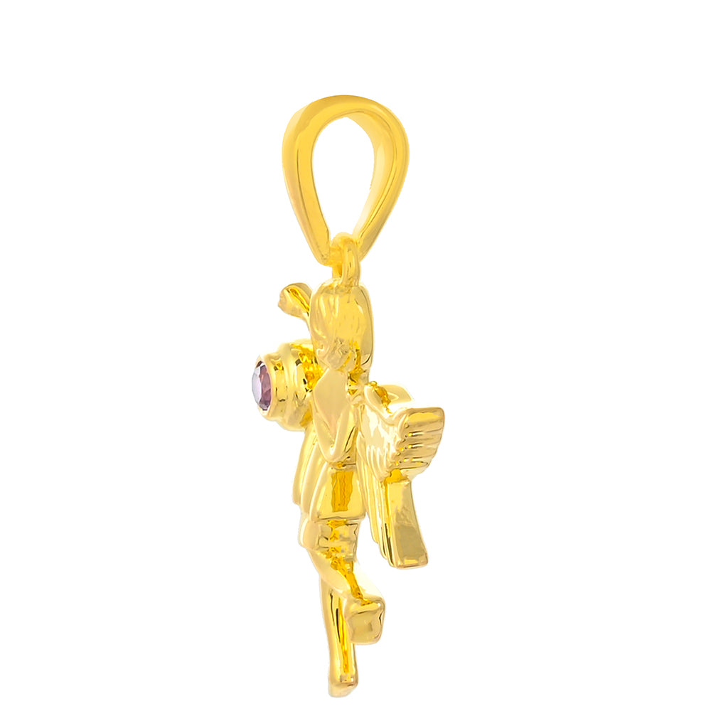 Pandantiv din Argint 925 Placat cu Aur ( 2.54 grame ) cu Granat Rodolit 0.09 Carate