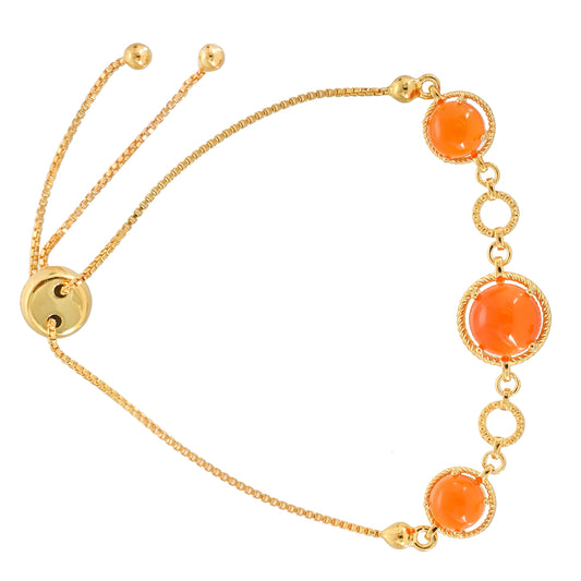 Brățară din Argint 925 Placat cu Aur ( 6.6 grame ) cu Carneol 5.51 Carate