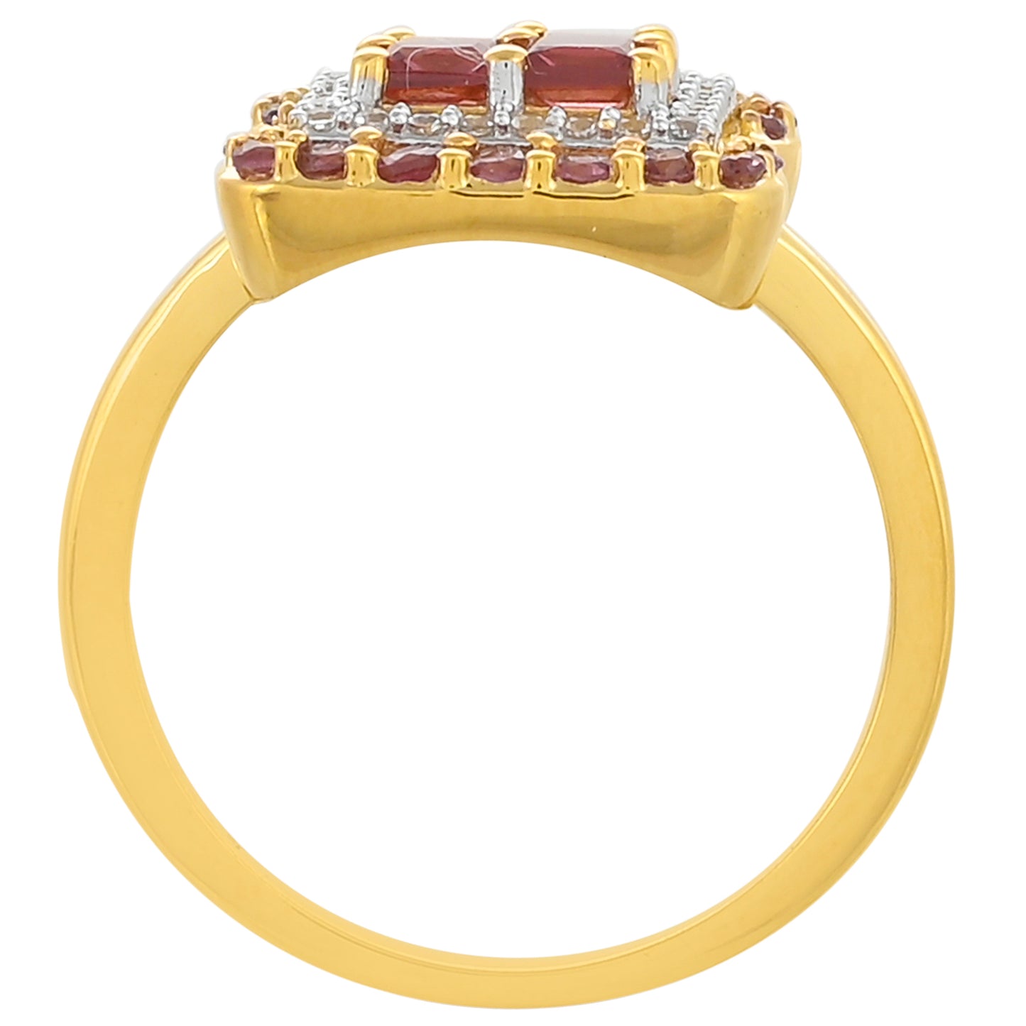 Inel din Argint 925 Placat cu Aur ( 2.98 grame ) cu Granat Rodolit 1.27 Carate