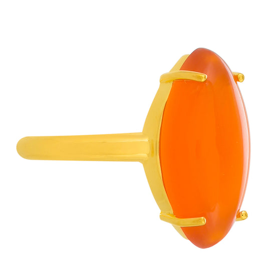 Inel din Argint 925 Placat cu Aur ( 2.64 grame ) cu Carneol 5.28 Carate