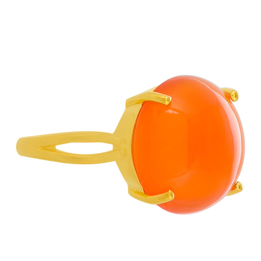 Inel din Argint 925 Placat cu Aur ( 2.59 grame ) cu Carneol 8.13 Carate