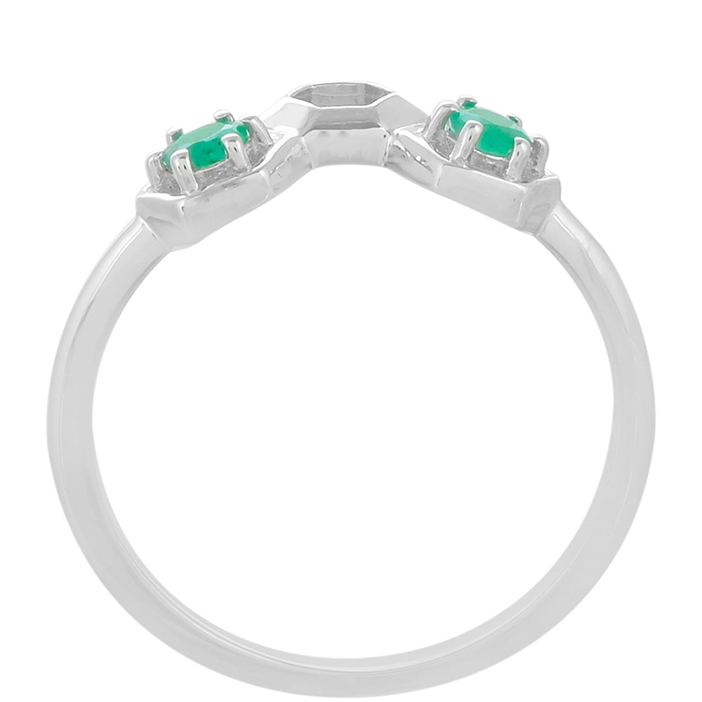 Inel din Argint 925 ( 1.71 grame ) cu Smarald Brazilian 0.21 Carate