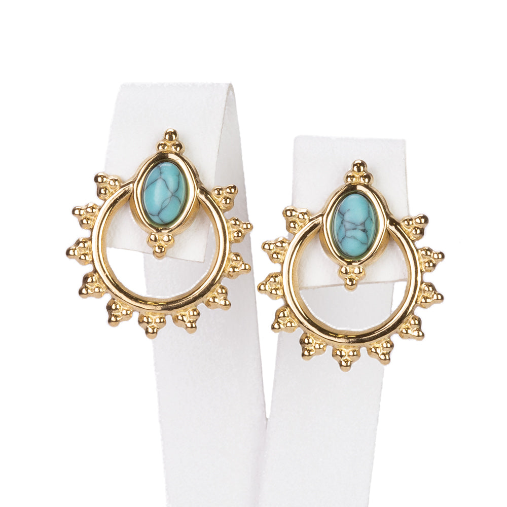 Set din Aliaj Placat cu Aur ( 22.99 grame ) cu Turcoaz Persian 25 Carate