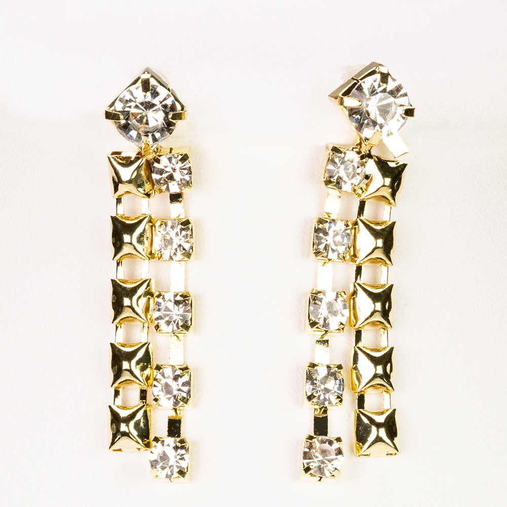 Set din Aliaj Placat cu Aur cu Cristal Alb Emporia® ( Colier+Cercei )