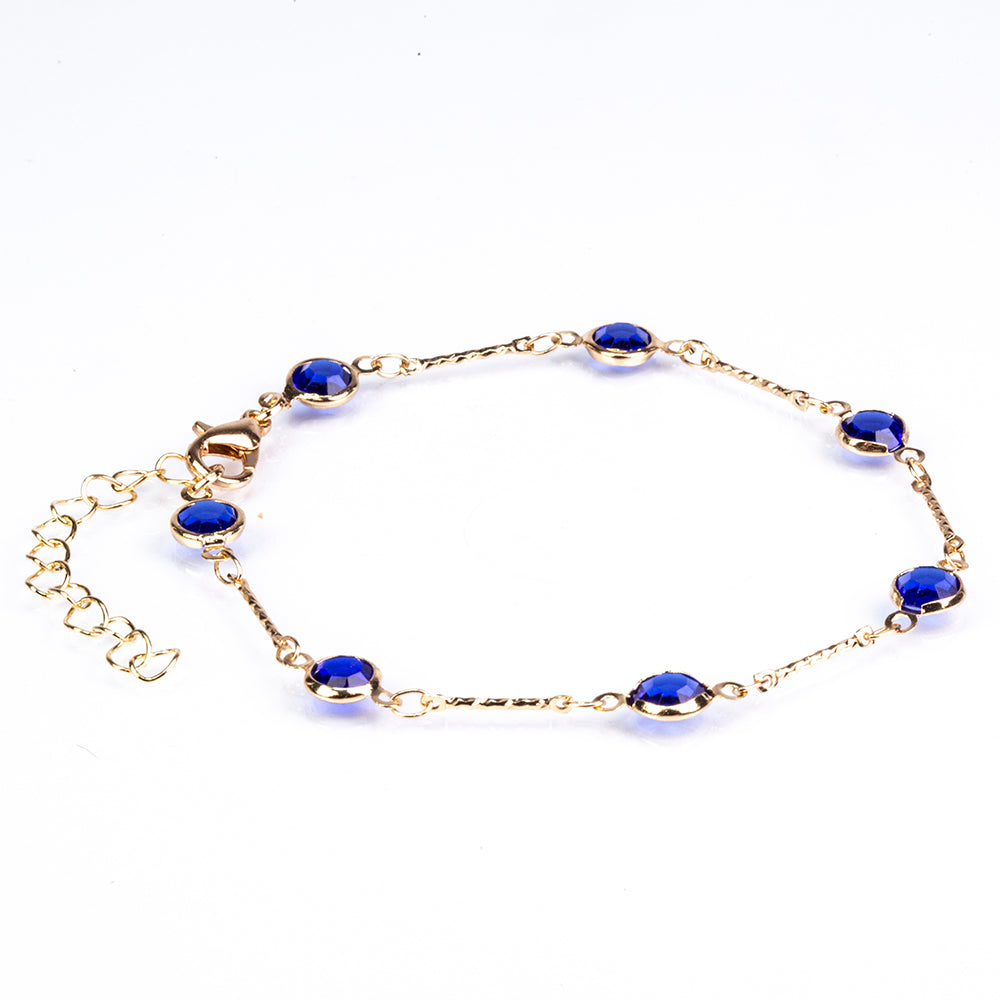 Set din Aliaj Placat cu Aur cu Cristal Albastru Emporia® ( Brățară )