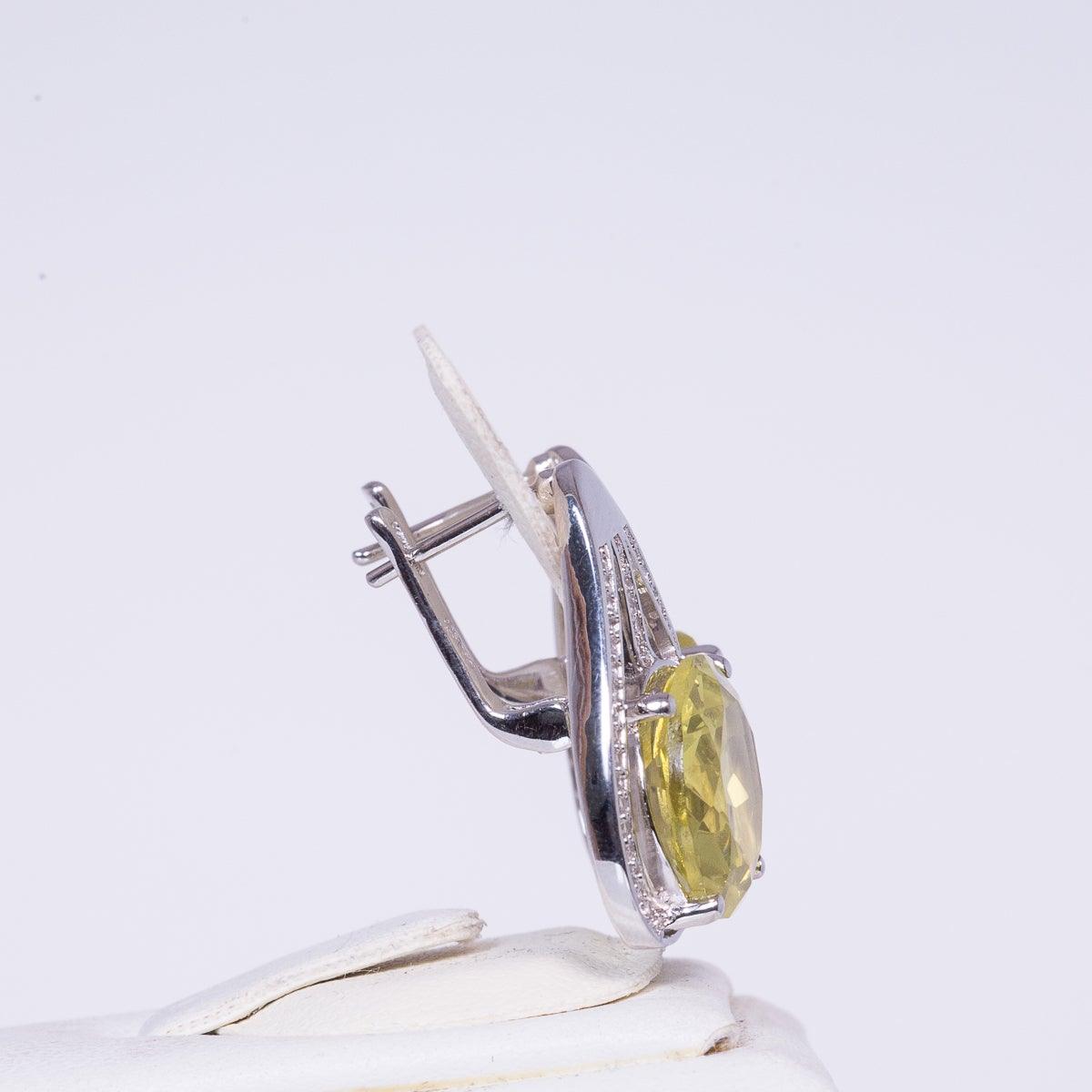 Cercei din Argint cu Diaspor și Topaz Alb - Bijuterii TV