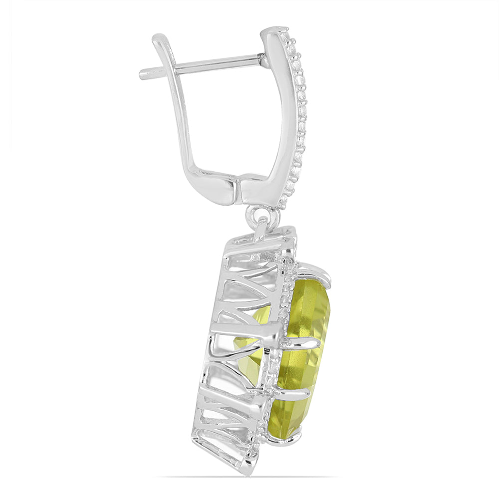 Cercei din Argint 925 ( 8.62 grame ) cu Cristal de Cuarț Brazilian și Topaz Alb 22.87 Carate