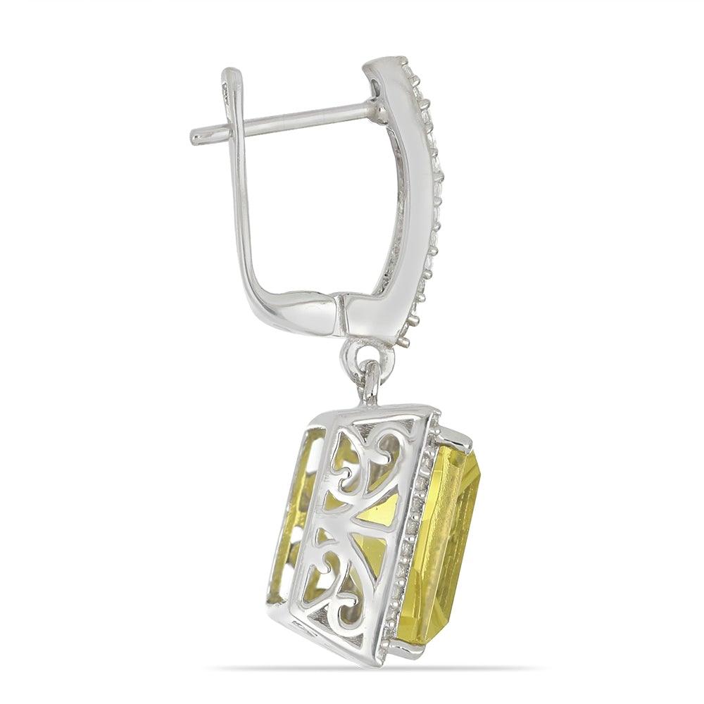 Cercei din Argint cu Cristal de Cuarț Brazilian și Topaz Alb - Bijuterii TV