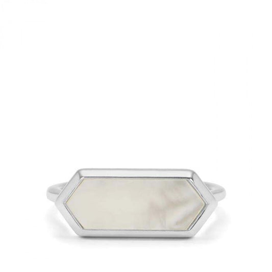 Inel din Argint 925 Placat cu Aur ( 2.54 grame ) cu Sidef Roz 2.32 Carate