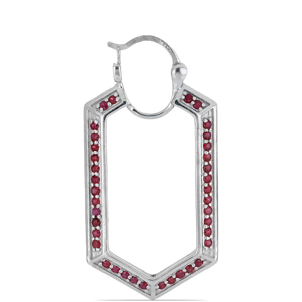 Cercei din Argint 925 ( 9.65 grame ) cu Rubin Malagasy 2.8 Carate