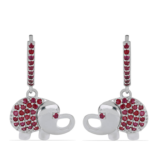 Cercei din Argint 925 ( 7.07 grame ) cu Rubin Malagasy 1.19 Carate