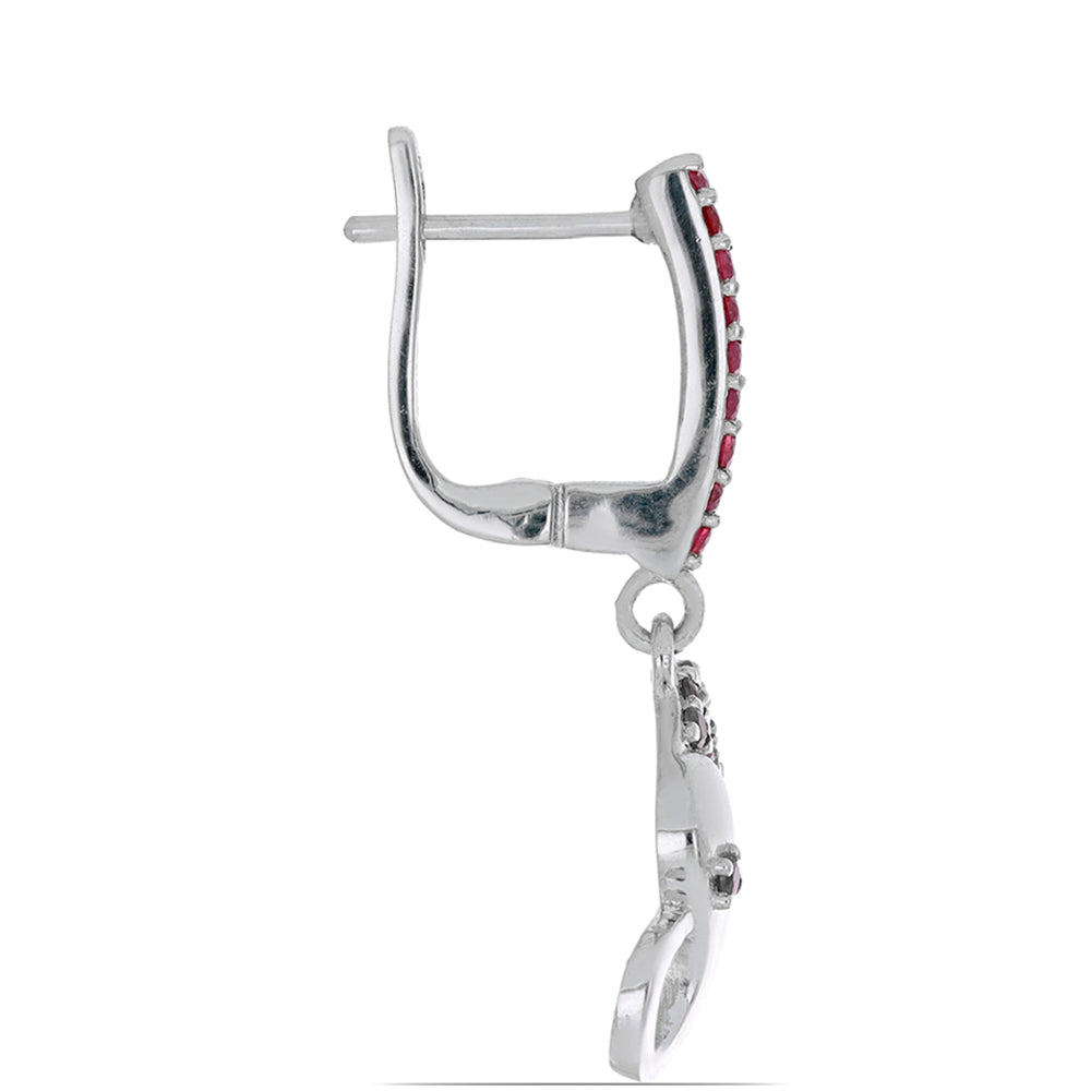 Cercei din Argint 925 ( 7.07 grame ) cu Rubin Malagasy 1.19 Carate