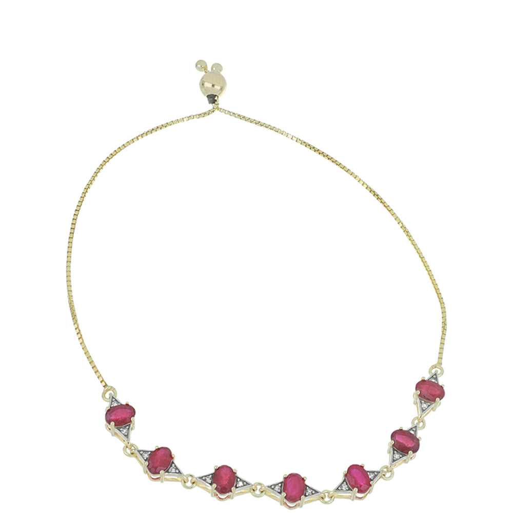 Brățară din Aur de 9K ( 5.69 grame ) cu Rubin Malagasy și Topaz Alb 4.65 Carate