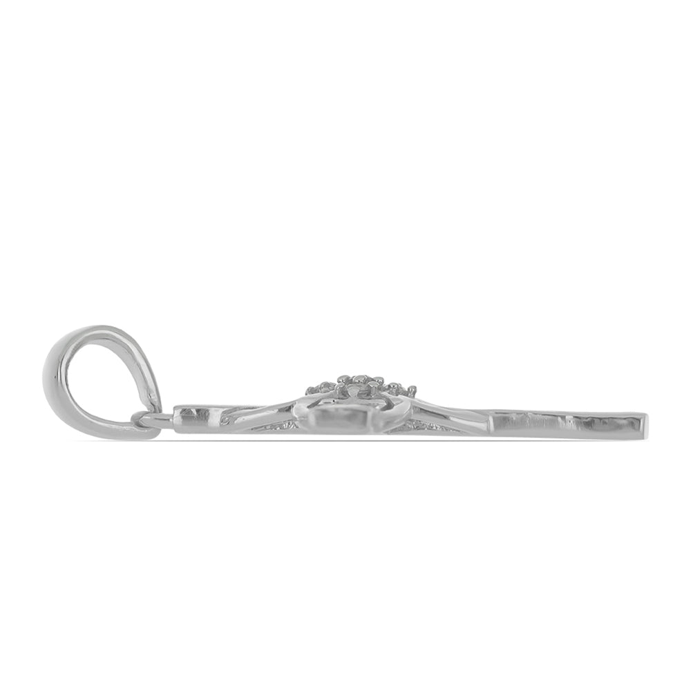 Pandantiv din Argint 925 ( 2.31 grame ) cu Diamant Galben și Zircon Alb 0.62 Carate