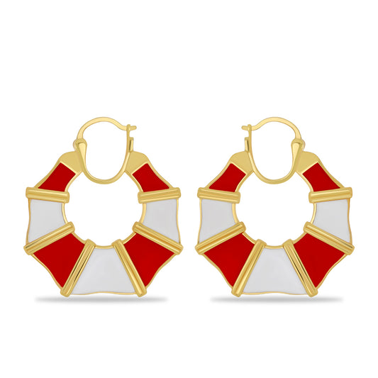 Cercei din Argint 925 Placat cu Aur ( 13.32 grame ) cu Email