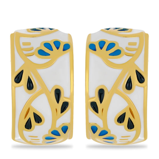 Cercei din Argint 925 Placat cu Aur ( 9.72 grame ) cu Email