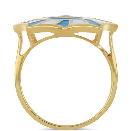 Inel din Argint 925 Placat cu Aur ( 4.94 grame ) cu Email