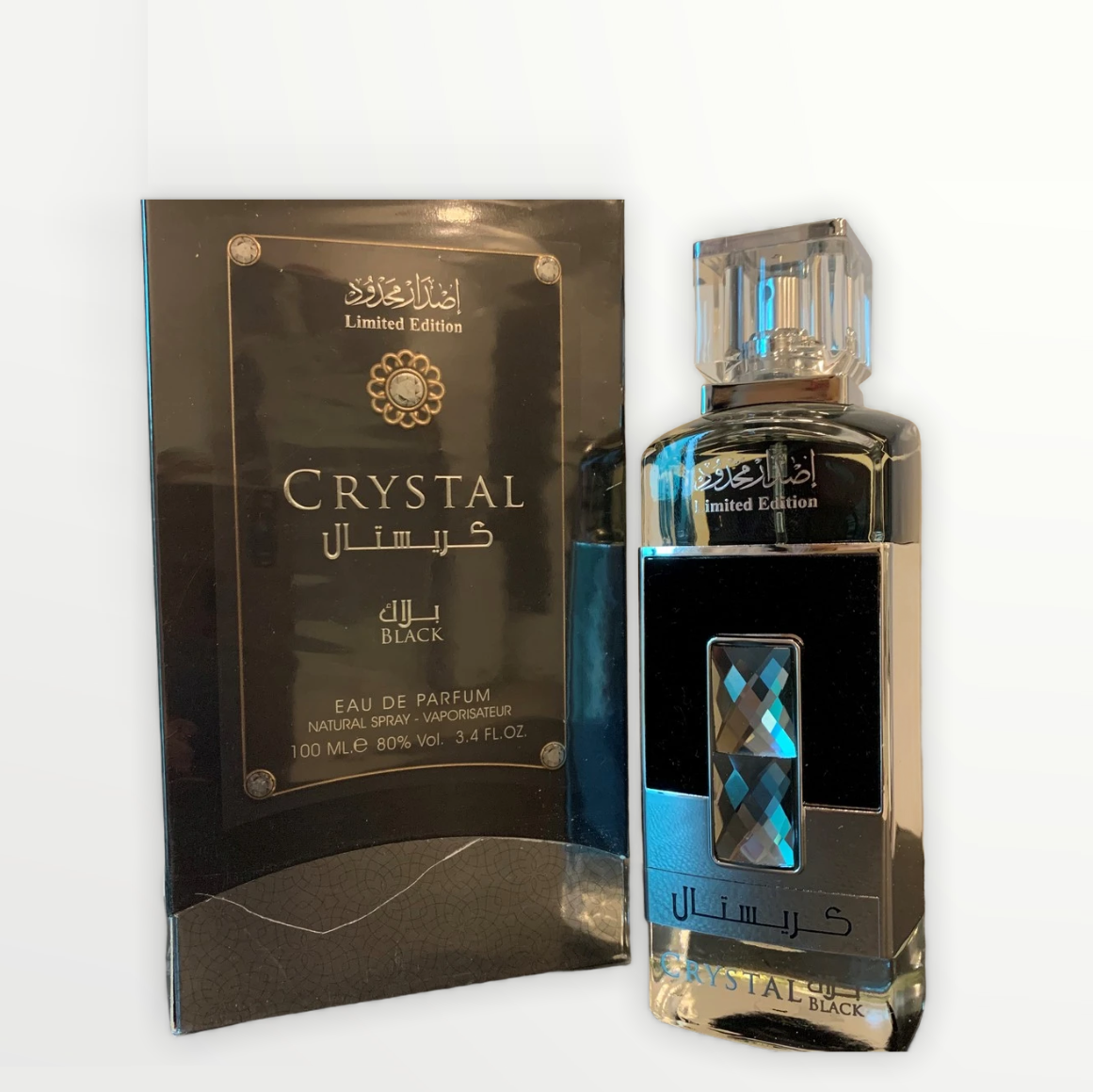 100 ml Eau de Perfume Crystal Black cu Arome de Lemn de Santal și Oud pentru Bărbați - Bijuterii TV