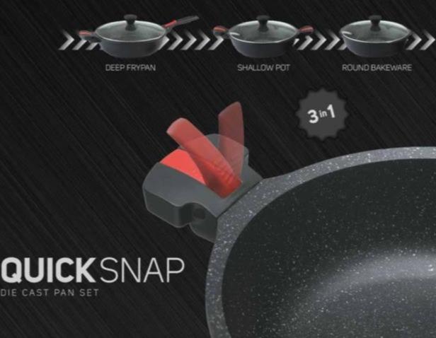 Set tigăi Berlinger Haus din 3 piese, cu Acoperire din Marmură, Mâner și Capac Detașabile