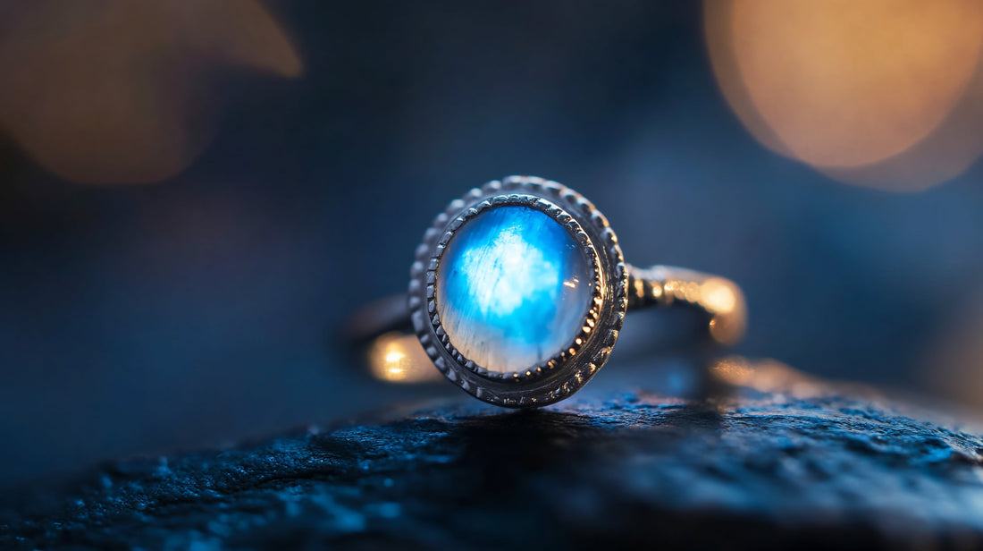 Acvamarinul întâlnește piatra lunii - armonie perfectă în bijuterii din argint și aur