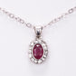 Set din Aliaj Placat cu Aur ( 9.1 grame ) cu Rubin și Cristal Alb Emporia® 4.08 Carate ( Colier+Cercei+Inel+Pandantiv )