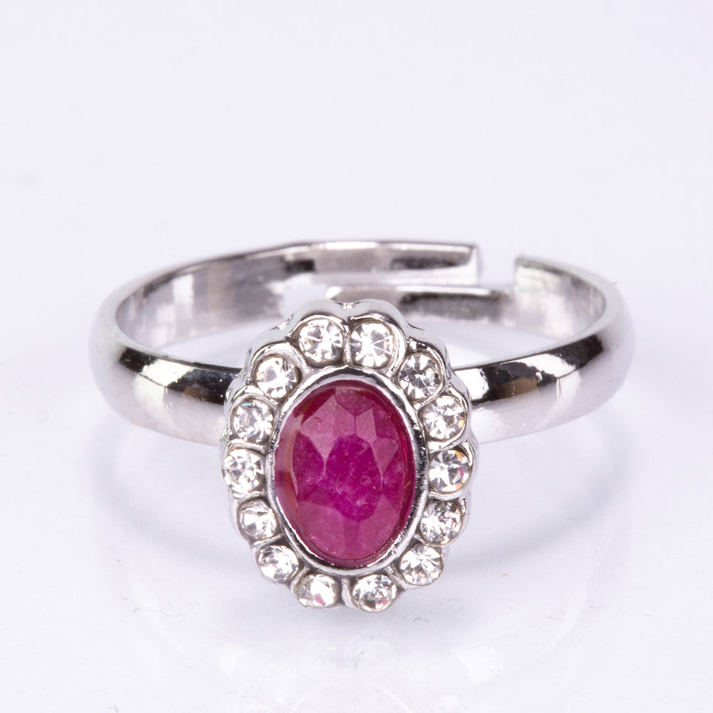 Set din Aliaj Placat cu Aur ( 9.1 grame ) cu Rubin și Cristal Alb Emporia® 4.08 Carate ( Colier+Cercei+Inel+Pandantiv ) 6 