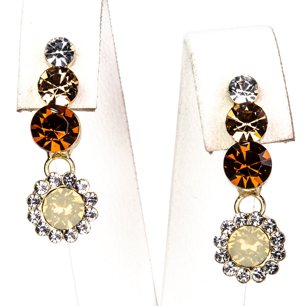 Set din Aliaj Placat cu Aur cu Perlă de cristal și Cristal Alb Emporia® ( Colier+Cercei ) 4 