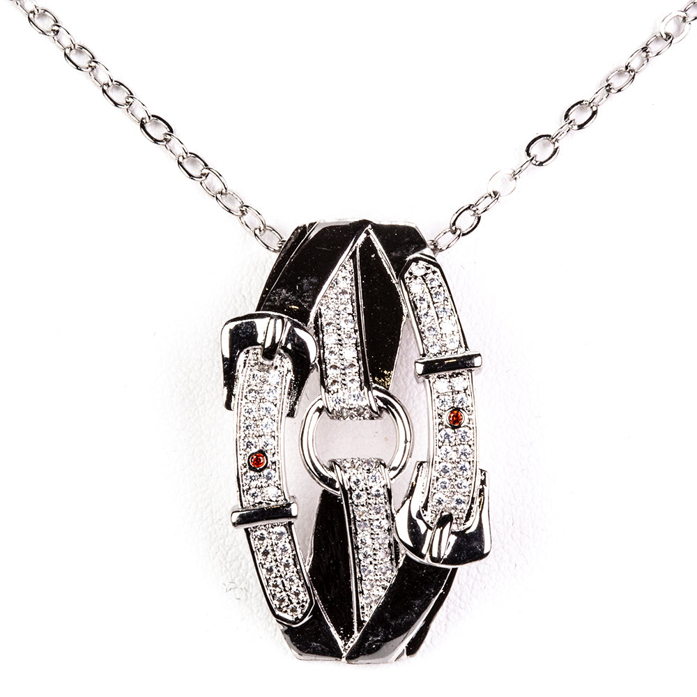 Set din Aliaj Placat cu Aur cu Cristal Alb Emporia® ( Colier+Cercei+Pandantiv )