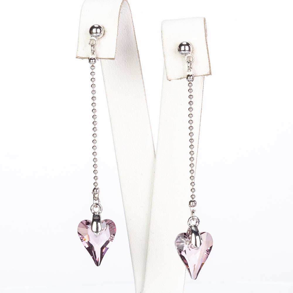 Set din Aliaj Placat cu Aur cu Cristal Violet Emporia® ( Cercei+Pandantiv )