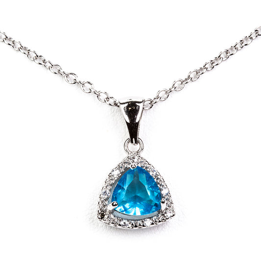 Set din Aliaj Placat cu Aur cu Cristal Albastru Emporia® ( Colier+Cercei+Inel )