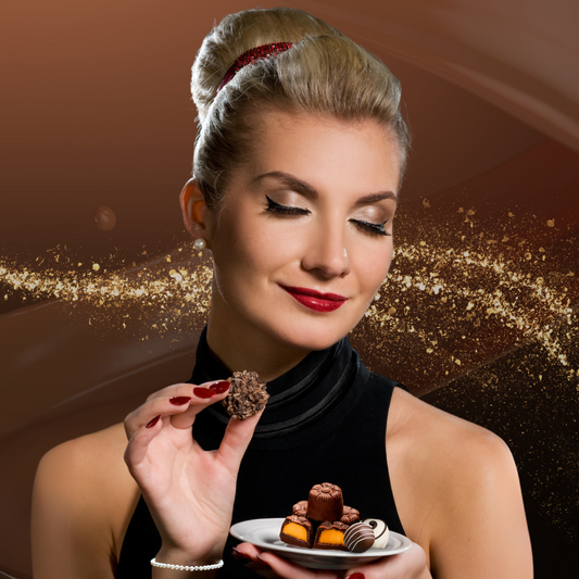 1 kg de praline din ciocolată neagră umplute cu lichior de ouă