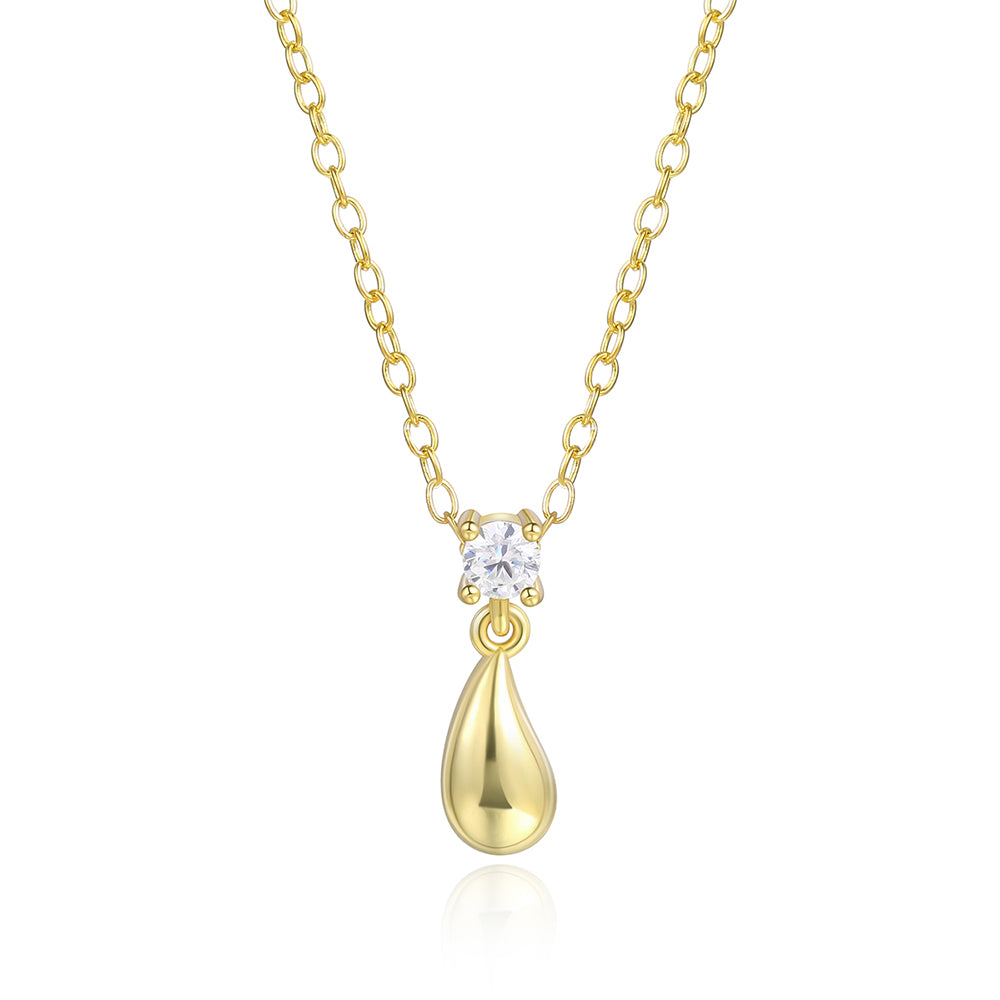 Colier din Aliaj Placat cu Aur cu Cristal Alb Emporia® 1 
