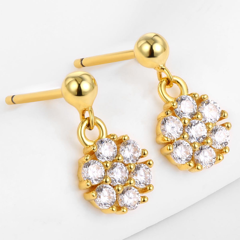 Cercei din Aliaj Placat cu Aur ( 10 grame ) cu Cristal Alb Emporia® 1 