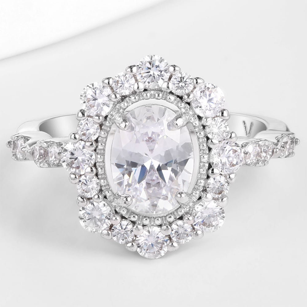 Inel din Aliaj Placat cu Aur ( 10 grame ) cu Cristal Alb Emporia® 1 