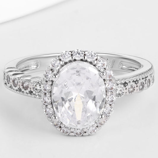 Inel din Aliaj Placat cu Aur ( 10 grame ) cu Cristal Alb Emporia®